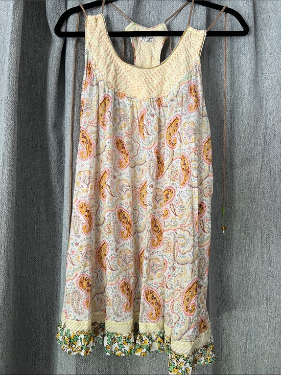 Free People Other - Free People Cream Paisley Sleeveless Nightdress with Yellow & Pink Accents